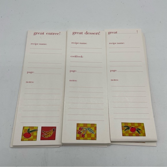 Recipe Cookbook Bookmarks Markers 70 Cardboard - Picture 4 of 7